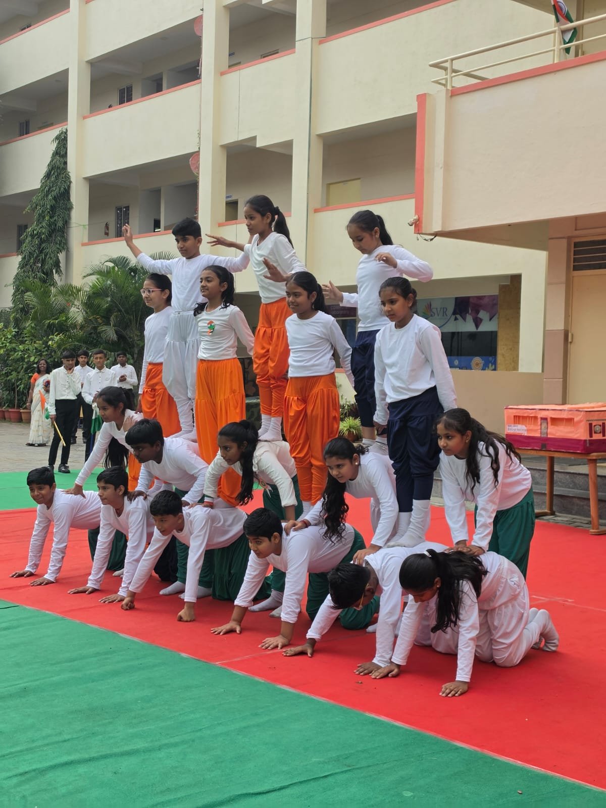 Students performing skit