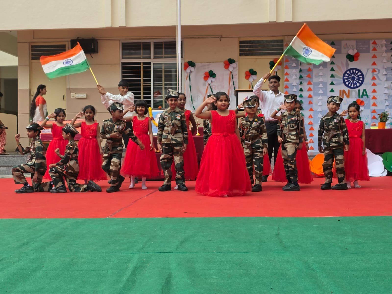 Students performing skit