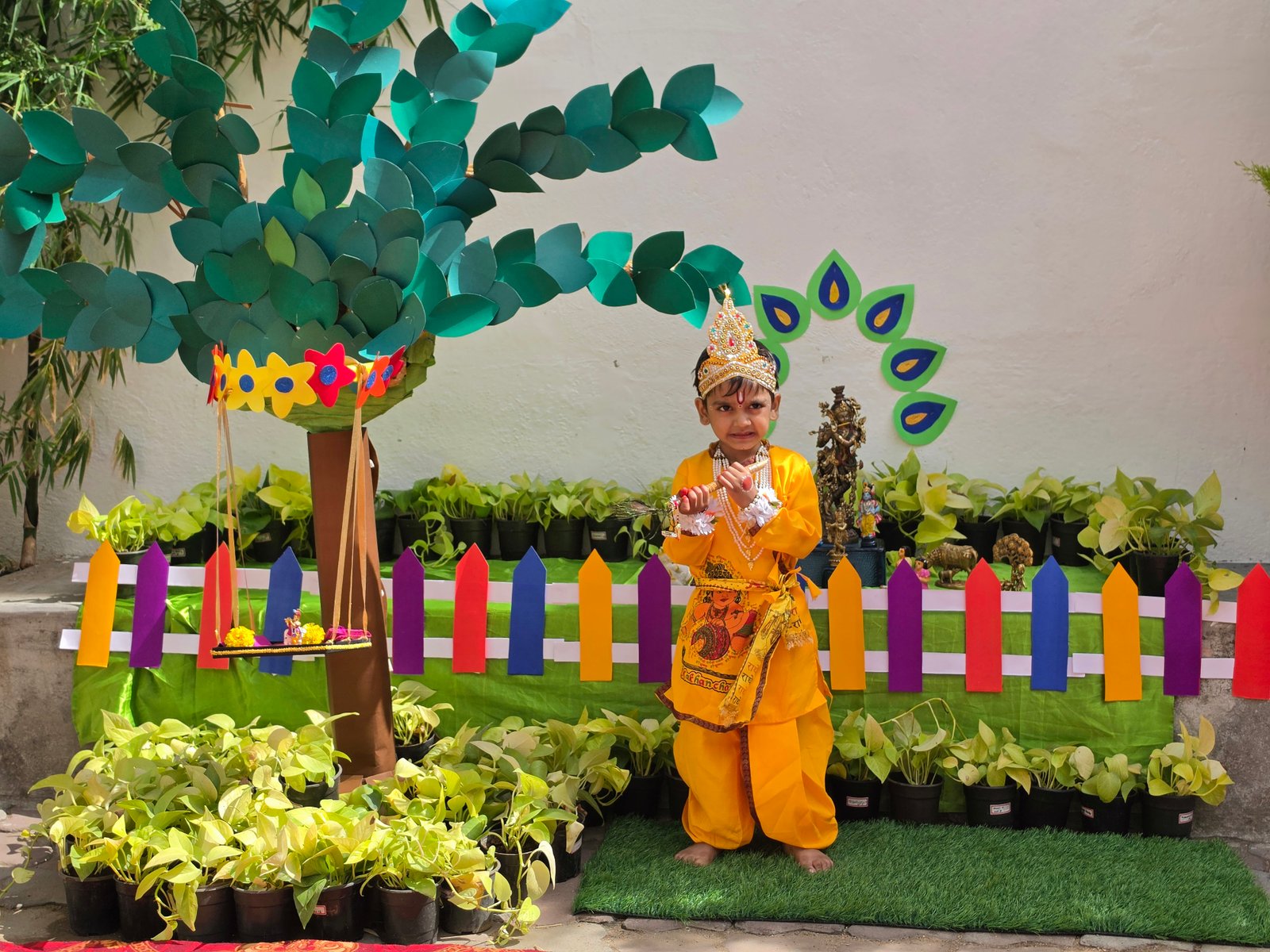 Students performing Janmashtami dance